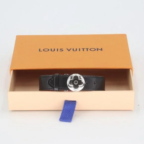 Louis Vuitton Monogram Flower Motif Wish Leather Cuff Bracelet LV-1118P-0009 - Picture 3 of 9